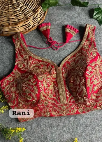 Heavy Italian Silk Embroidered Bollywood Designer Stitched Blouse