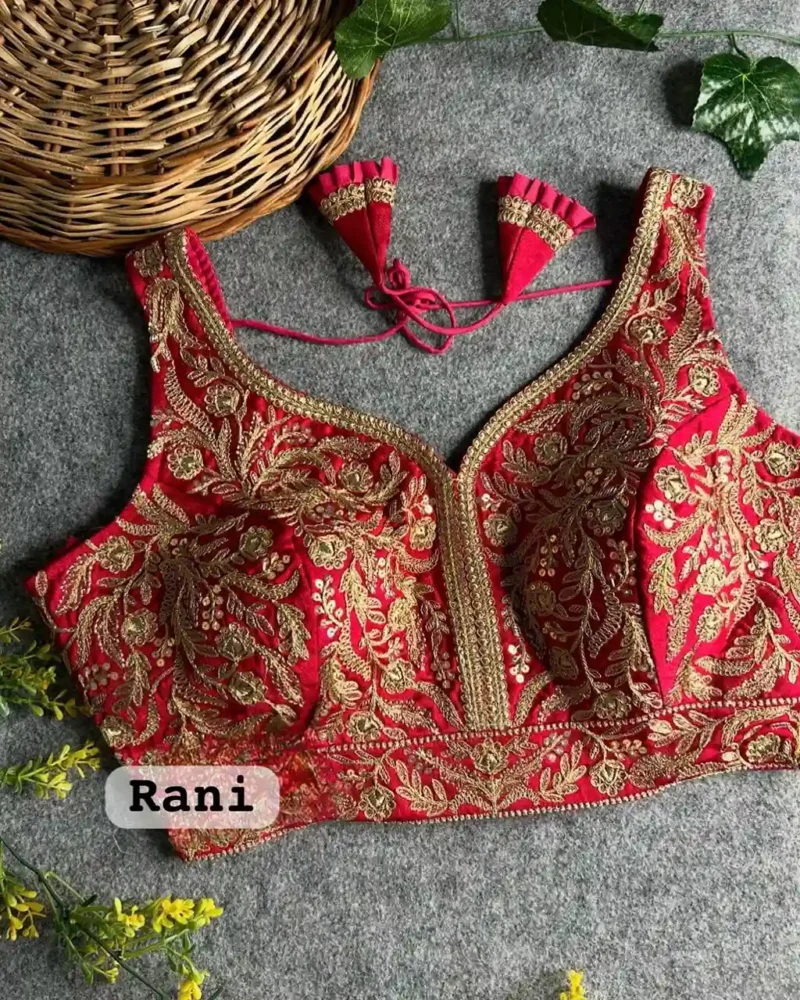 Heavy Italian Silk Embroidered Bollywood Designer Stitched Blouse