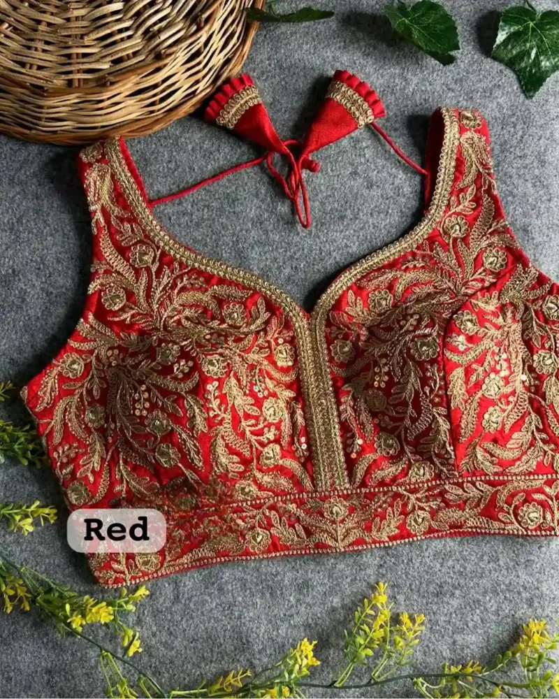 Heavy Italian Silk Embroidered Bollywood Designer Stitched Blouse