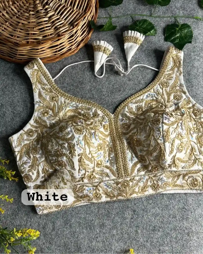 Heavy Italian Silk Embroidered Bollywood Designer Stitched Blouse
