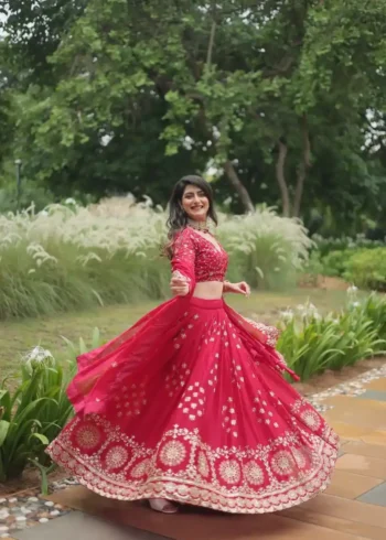 Heavy Sequins & Thread Embroidered Rangoli Silk Lehenga Choli
