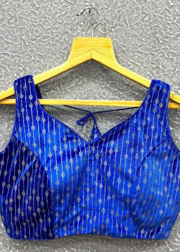 Heavy Velvet Foil Printed Stylish Designer Blouse for women