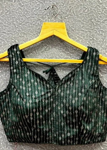 Heavy Velvet Foil Printed Stylish Designer Blouse for women