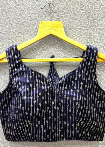 Heavy Velvet Foil Printed Stylish Designer Blouse for women