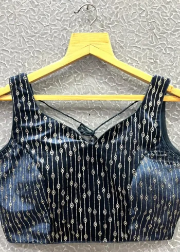 Heavy Velvet Foil Printed Stylish Designer Blouse for women