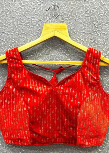 Heavy Velvet Foil Printed Stylish Designer Blouse for women