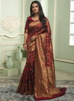 Jacquard Border Zari Work Banaras silk saree