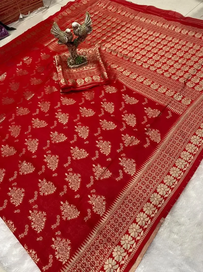 Jacquard Work Soft Lichi Silk Saree for Wedding