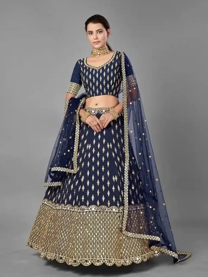 Jari & Sequins Embroidered Dola Silk Lehenga Choli for Party