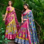 Kalamkari Print with Zari Weaving Border Lehenga Choli