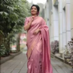 Light Pink Golden Zari Weaving Wedding Silk Saree