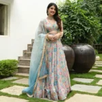 Multi Colour Printed Muslin Silk Lehenga Choli for Party