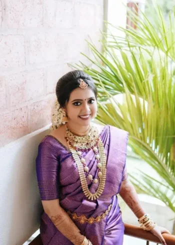 Navy Blue Zari Work Banarasi Silk Wedding Saree