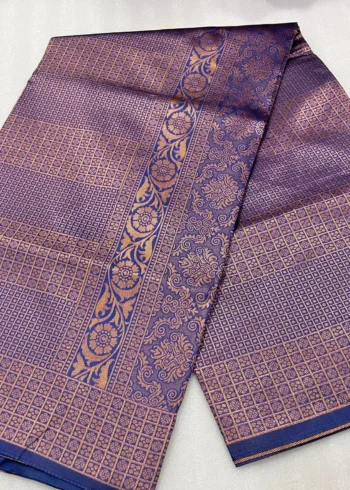 Navy Blue Zari Work Banarasi Silk Wedding Saree
