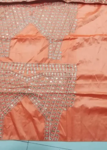 Orange Devsena Silk Embroidered Party Wear and Wedding Lehenga