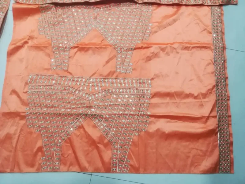 Orange Devsena Silk Embroidered Party Wear and Wedding Lehenga