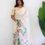 Organza Silk Moti Work Ready to Wear Saree