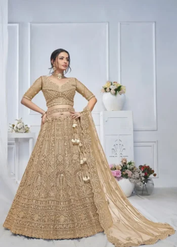 Paisley & Peacock Motifs Heavy Embroidered Bridal Lehenga Choli