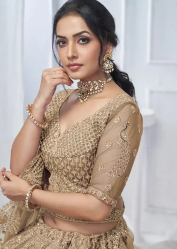 Paisley & Peacock Motifs Heavy Embroidered Bridal Lehenga Choli