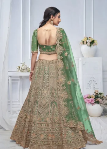 Paisley & Peacock Motifs Heavy Embroidered Bridal Lehenga Choli