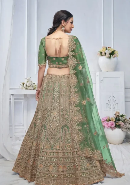 Paisley & Peacock Motifs Heavy Embroidered Bridal Lehenga Choli