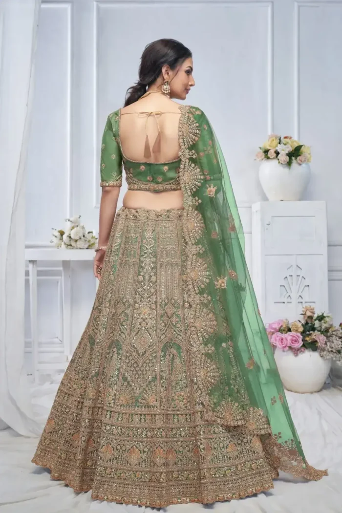 Paisley & Peacock Motifs Heavy Embroidered Bridal Lehenga Choli