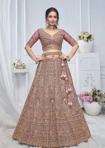Paisley & Peacock Motifs Heavy Embroidered Bridal Lehenga Choli
