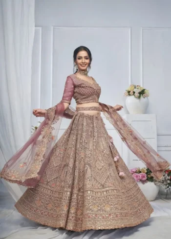 Paisley & Peacock Motifs Heavy Embroidered Bridal Lehenga Choli