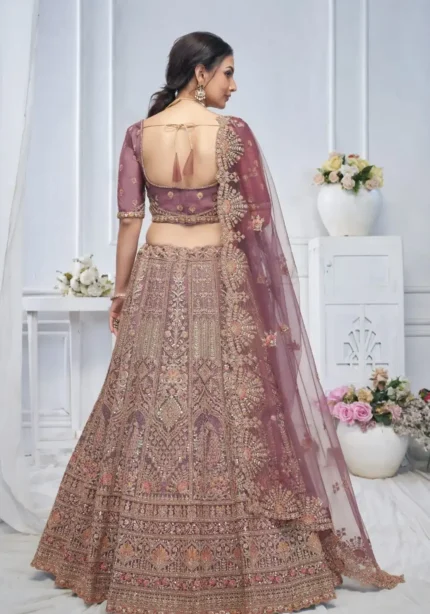 Paisley & Peacock Motifs Heavy Embroidered Bridal Lehenga Choli