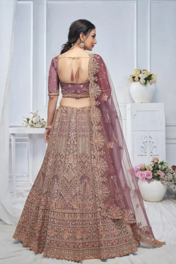 Paisley & Peacock Motifs Heavy Embroidered Bridal Lehenga Choli