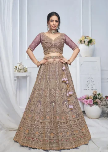 Paisley & Peacock Motifs Heavy Embroidered Bridal Lehenga Choli