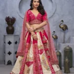 Paisley & Medallion Motifs Organza Silk Bridal Lehenga Choli