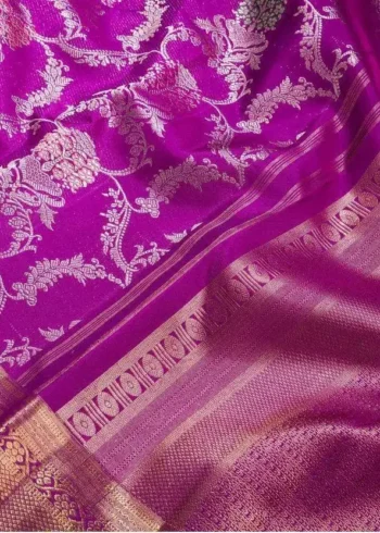 Pink Colour Banarasi Silk Saree with Embroidered Blouse