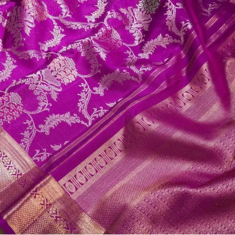 Pink Colour Banarasi Silk Saree with Embroidered Blouse