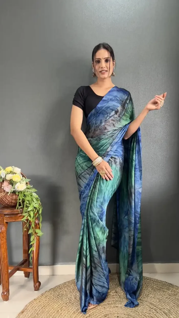 Prism Printed Rangoli Silk Ready 1 Minute Saree