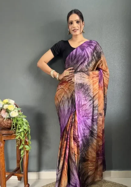 Prism Printed Rangoli Silk Ready 1 Minute Saree