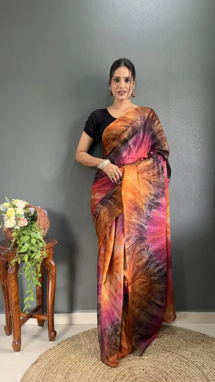 Prism Printed Rangoli Silk Ready 1 Minute Saree