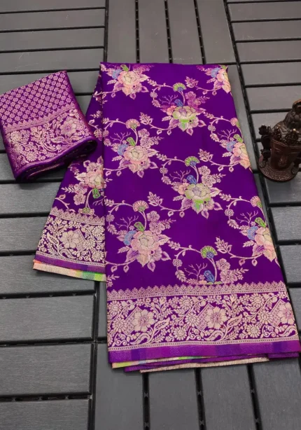 Pure Soft Khadi Georgette Silk Designer Saree