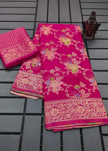 Pure Soft Khadi Georgette Silk Designer Saree