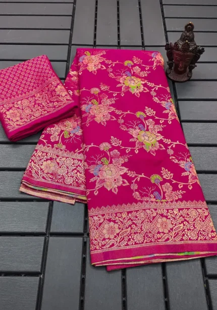 Pure Soft Khadi Georgette Silk Designer Saree