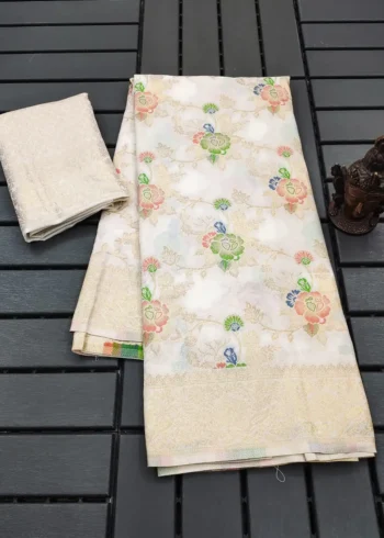 Pure Soft Khadi Georgette Silk Designer Saree