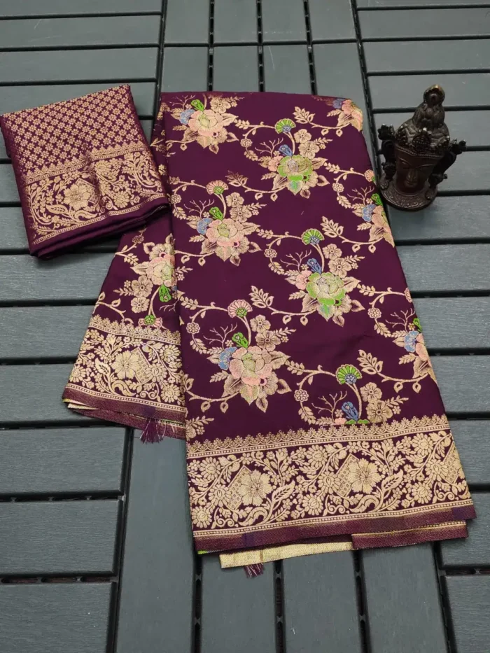 Pure Soft Khadi Georgette Silk Designer Saree