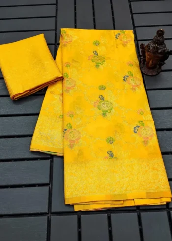 Pure Soft Khadi Georgette Silk Designer Saree