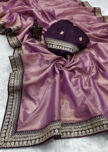 Pure Soft Tissue Zari Base Designer Wedding Saree