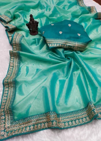 Pure Soft Tissue Zari Base Designer Wedding Saree