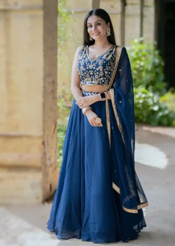 Sequins & Thread Embroiderdy Work Georgette Lehenga Choli