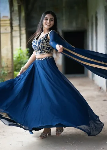 Sequins & Thread Embroiderdy Work Georgette Bridesmaid Lehenga Choli