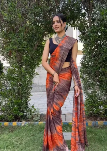 Soft Georgette Stitched 1 Minute ready to wear saree