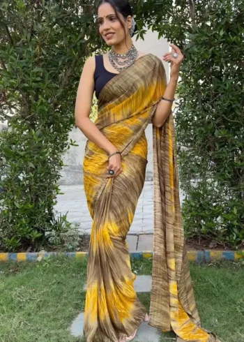 Soft Georgette Stitched 1 Minute ready to wear saree