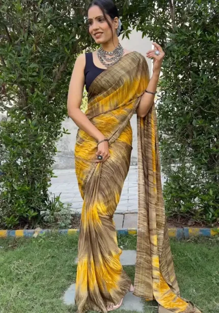 Soft Georgette Stitched 1 Minute ready to wear saree